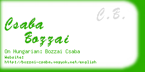 csaba bozzai business card